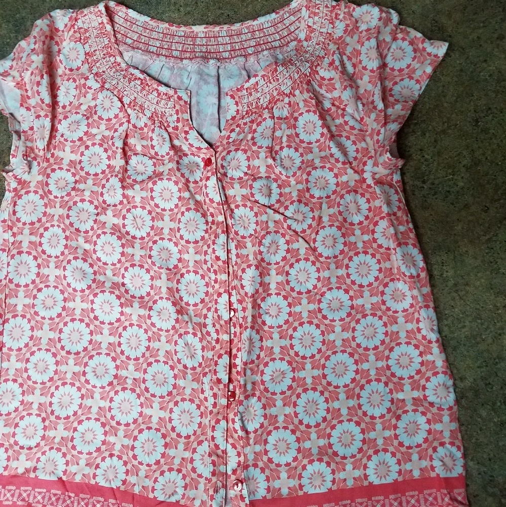 New white/ orange blouse